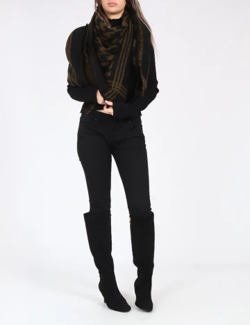 Esarfa Zara, negru/verde Negru