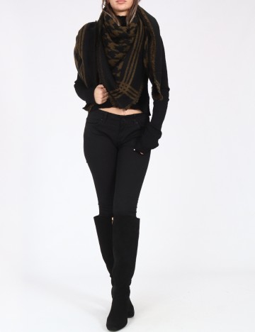 Esarfa Zara, negru/verde