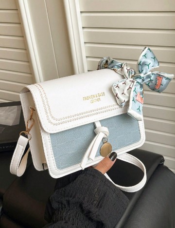 
						Geanta SHEIN, alb/bleu