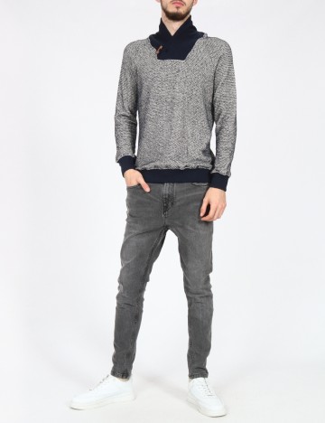 Bluza Zara, bleumarin/alb