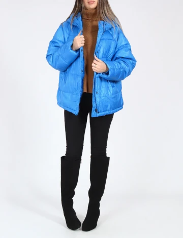 Geaca Oversize Zara, albastru Albastru