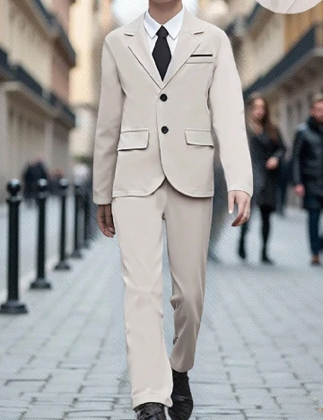 Costum Shein Kids, bej Crem