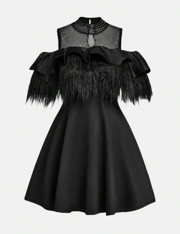 Rochie scurta Shein Kids, negru Negru