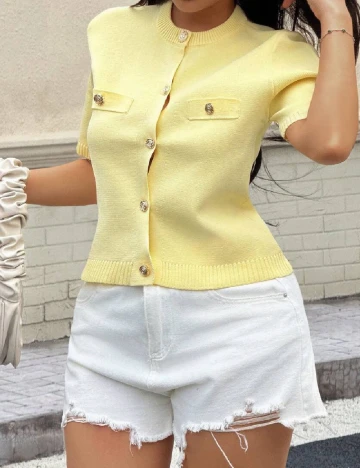 Cardigan SHEIN, galben Galben