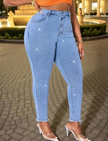 Blugi SHEIN CURVE, albastru Albastru