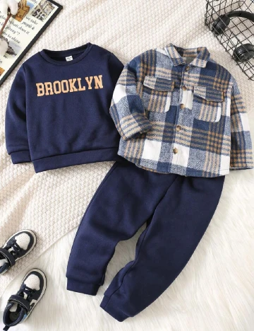 Compleu Shein Kids, bleumarin Albastru