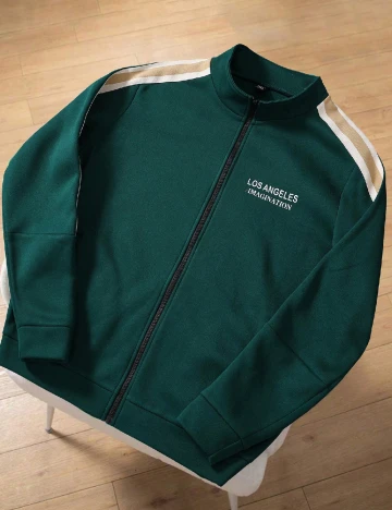 Bluza SHEIN Plus Size Men, verde inchis Verde