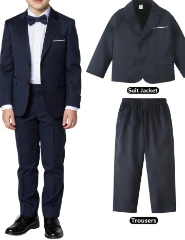 Costum Shein Kids, bleumarin Albastru