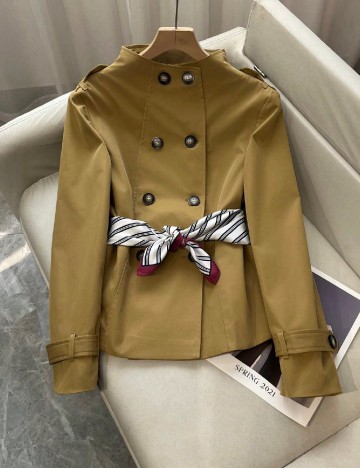 
						Trench SHEIN, maro deschis