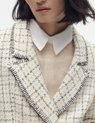 Sacou Zara, ecru Alb