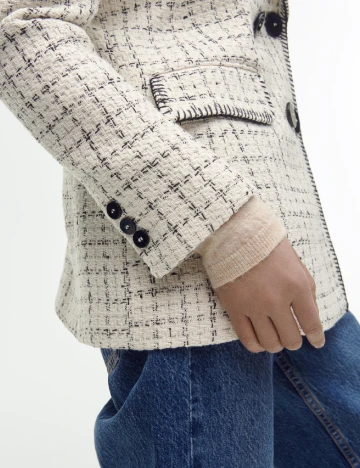 Sacou Zara, ecru Alb