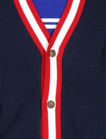 Cardigan Bershka, bleumarin/rosu Albastru