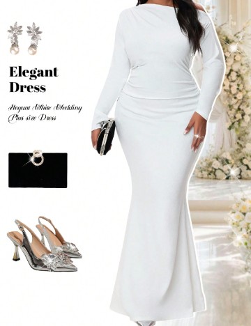 
						Rochie lunga SHEIN CURVE, alb