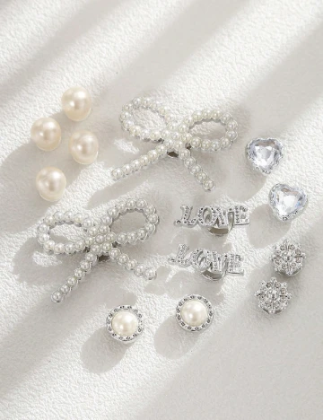 Set charmuri pentru saboti SHEIN, argintiu