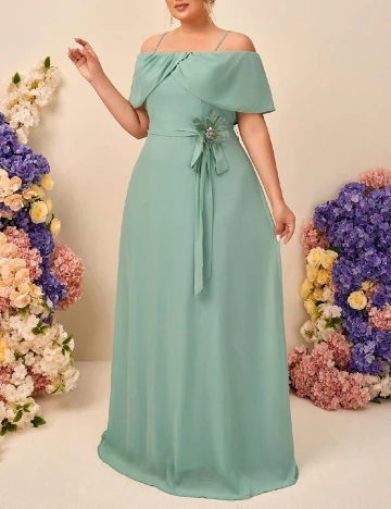 Rochie lunga SHEIN CURVE, verde Verde