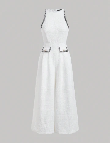 Salopeta SHEIN, alb Alb