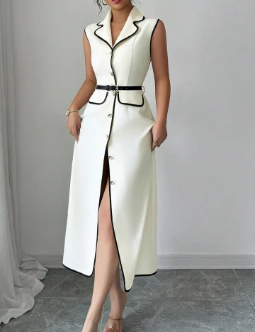 Rochie medie SHEIN, ecru Alb