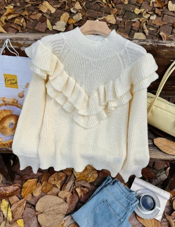 Bluza SHEIN CURVE, galben deschis Galben