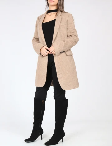 Palton Zara, bej Crem