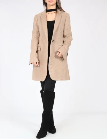 Palton Zara, bej Crem