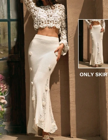 Fusta SHEIN, alb Alb