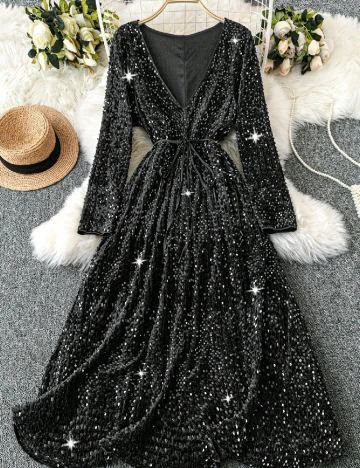 Rochie lunga SHEIN CURVE, negru Negru