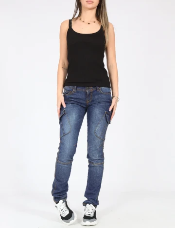 Blugi Bershka, albastru Albastru