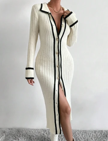 Rochie lunga SHEIN, ecru Alb