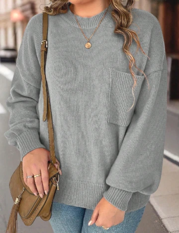 Pulover SHEIN CURVE, gri Gri