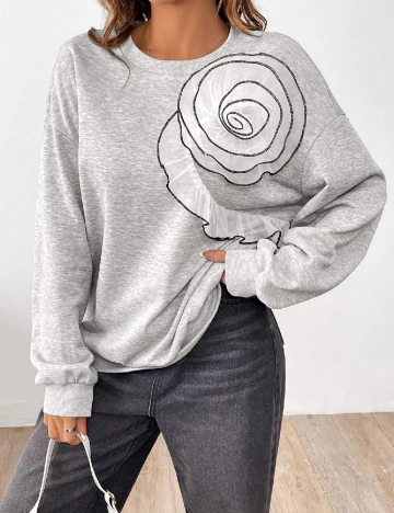 Bluza Oversize SHEIN, gri Gri