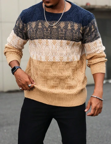 Pulover SHEIN Plus Size Men, mix culori Mix culori