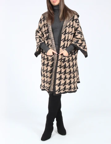 Cardigan Zara, negru/crem Crem