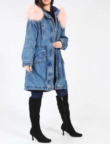 Geaca Bershka, albastru Albastru