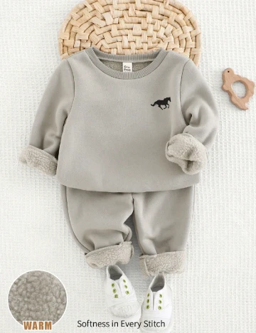 Compleu Shein Kids, gri Gri