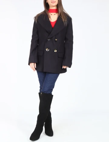 Palton Zara, bleumarin Albastru