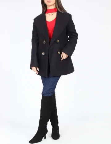 Palton Zara, bleumarin Albastru