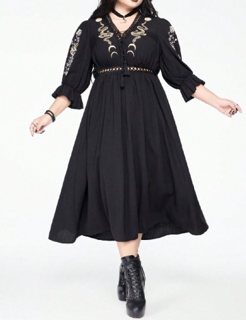 
						Rochie medie Romwe Plus Size, negru