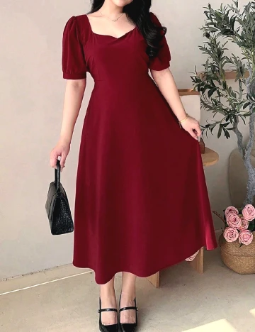 Rochie lunga Dazy Plus Size, rosu Rosu