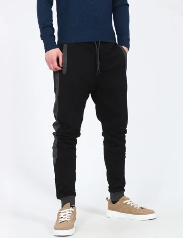 Pantaloni Bershka, negru/gri Negru