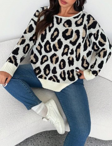 
						Pulover SHEIN CURVE, animal print