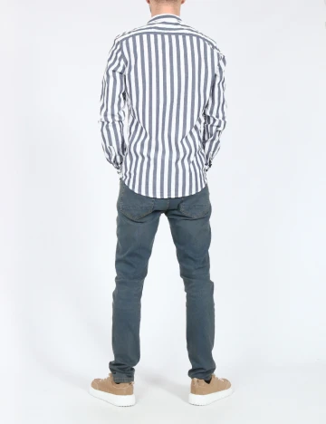 Camasa Pull&Bear, alb/albastru Alb