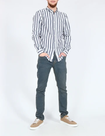 Camasa Pull&Bear, alb/albastru Alb