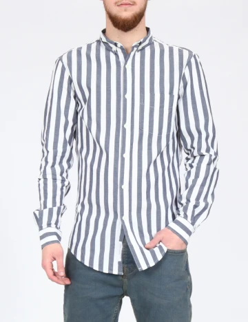 Camasa Pull&Bear, alb/albastru Alb