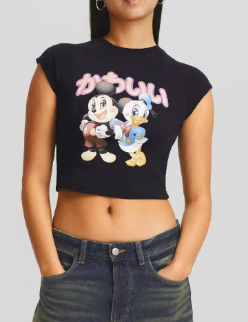 Top Bershka, bleumarin inchis Albastru