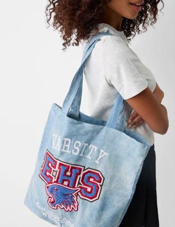 Sacosa Bershka, albastru Albastru