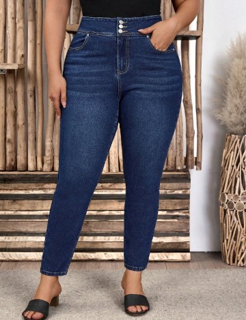 
						Blugi SHEIN CURVE, albastru