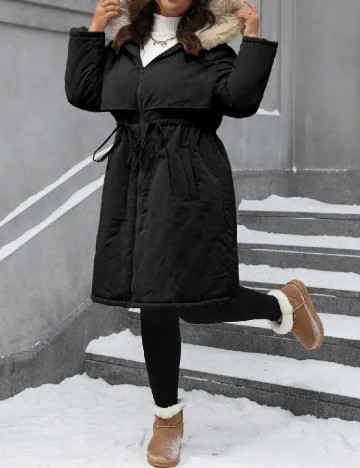 Geaca SHEIN CURVE, negru Negru