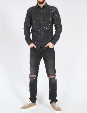 Camasa Pull&Bear, gri inchis Gri