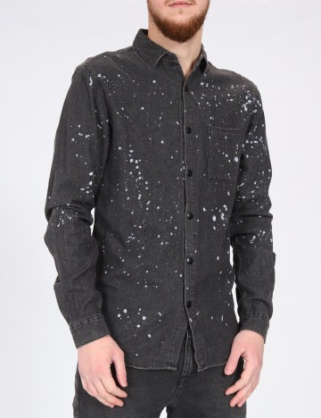 Camasa Pull&Bear, gri inchis