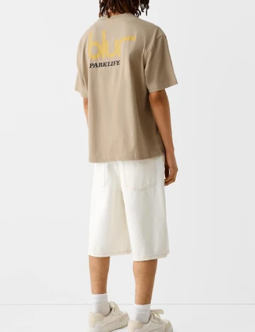 Tricou Bershka, maro deschis Maro